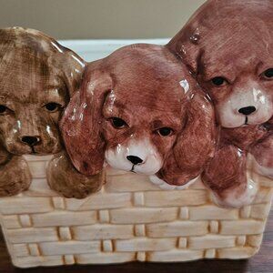 vintage puppy dog planter napco